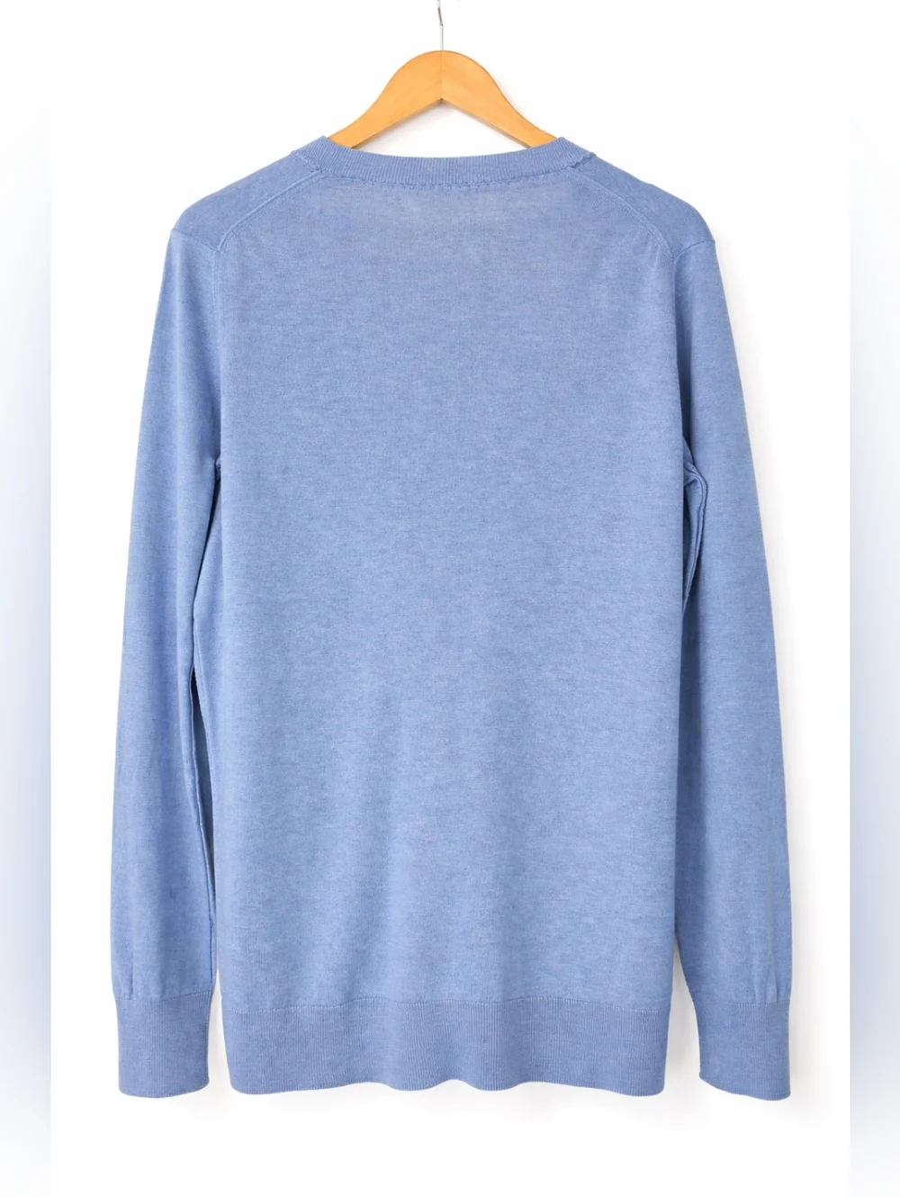 Banana Republic Sky Blue Knit Sweater Size M 85% Cotton 15% Wool - Picture 3 of 11